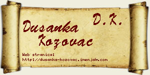 Dušanka Kožovac vizit kartica